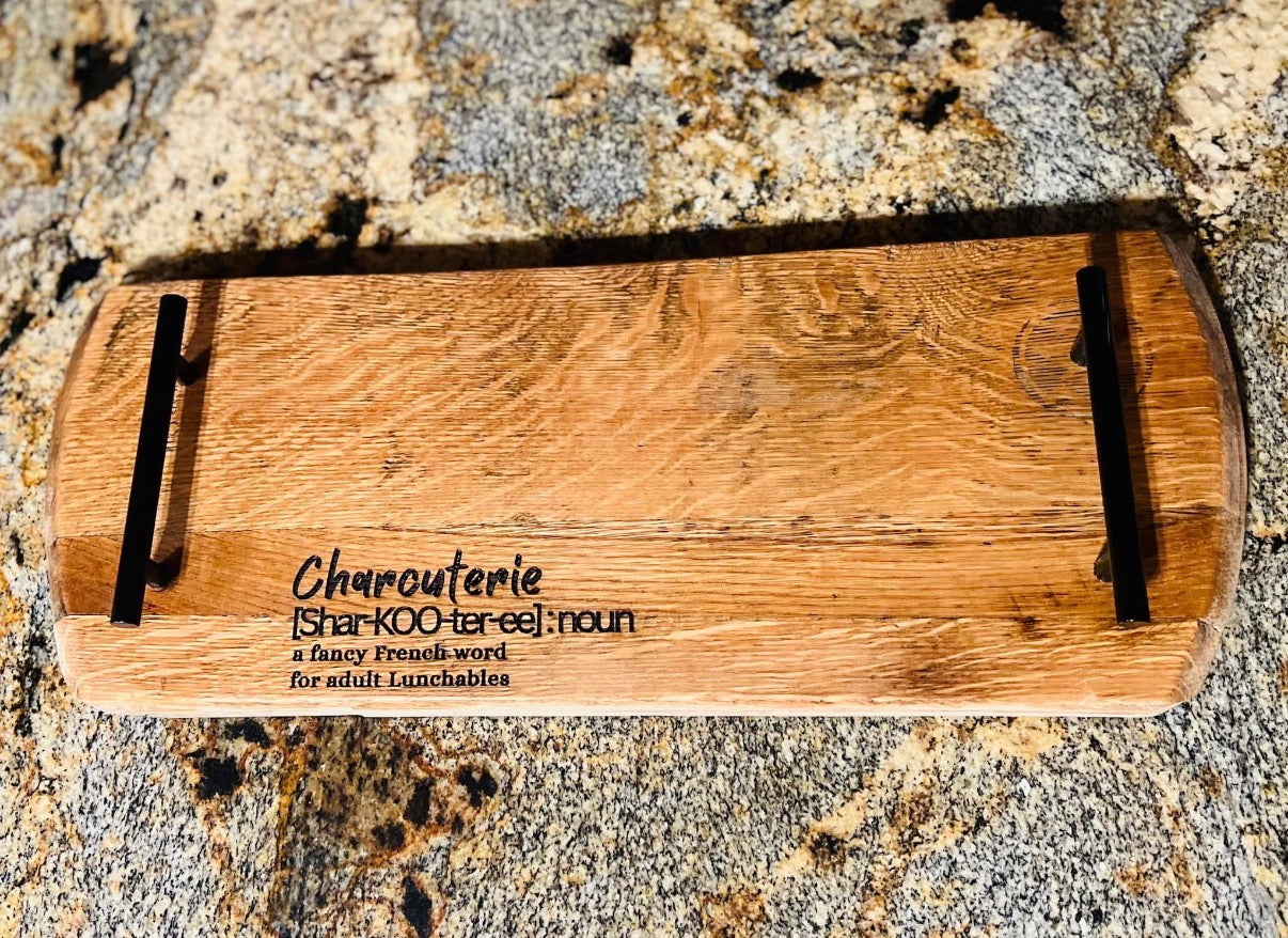 Barrel Head Charcuterie Board with Handles